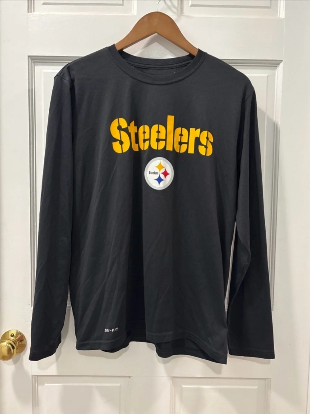 Nike Dri-Fit Men’s Steelers Long Sleeve Athletic Fit Size L Moisture Wicking EUC